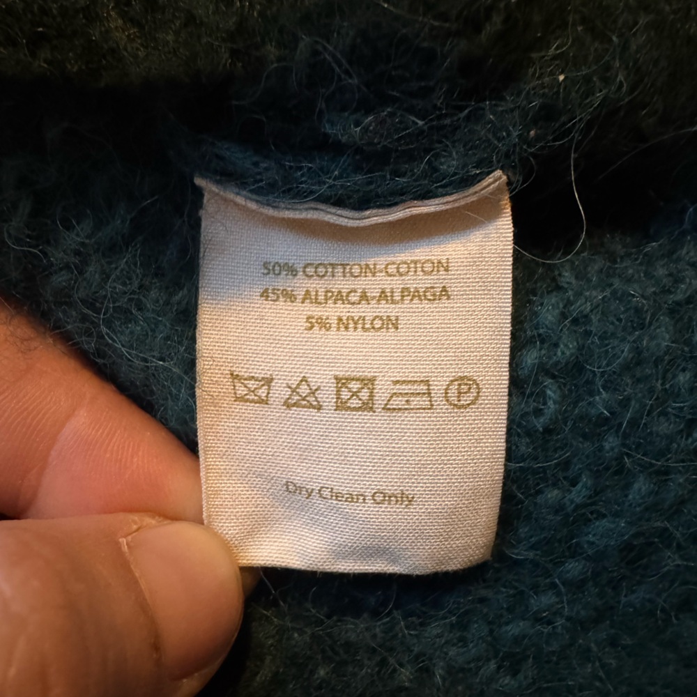 Free People All Mine V-Neck Sweater – Teal, Size Small - Picture 4 of 4